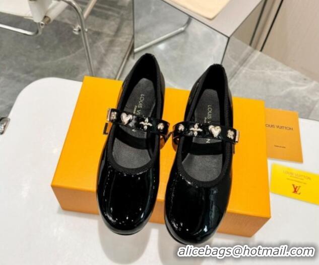 Good Product Louis Vuitton Romy Flat Ballerinas in Patent Leather Black 905075