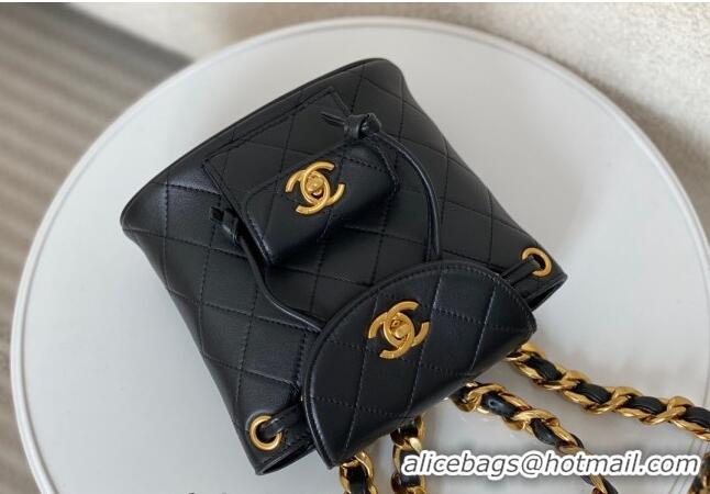 Inexpensive Chanel Quilted Calfskin Small Backpack bag A088792 Black 2024