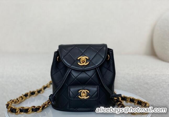 Inexpensive Chanel Quilted Calfskin Small Backpack bag A088792 Black 2024