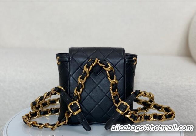 Inexpensive Chanel Quilted Calfskin Small Backpack bag A088792 Black 2024