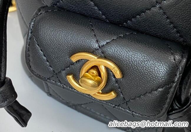 Inexpensive Chanel Quilted Calfskin Small Backpack bag A088792 Black 2024