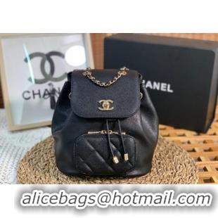 Buy Discount Chanel Grained Calfskin Mini Backpack bag AS3530 Black 2024