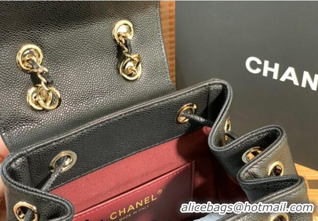 Buy Discount Chanel Grained Calfskin Mini Backpack bag AS3530 Black 2024