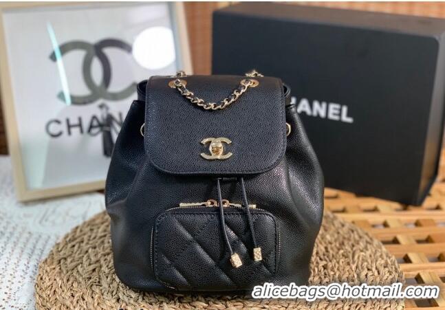 Buy Discount Chanel Grained Calfskin Mini Backpack bag AS3530 Black 2024