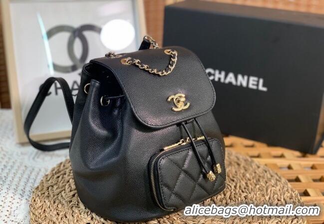 Buy Discount Chanel Grained Calfskin Mini Backpack bag AS3530 Black 2024