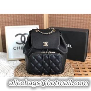 Promotional Chanel Grained Calfskin Backpack bag AS3531 Black 2024