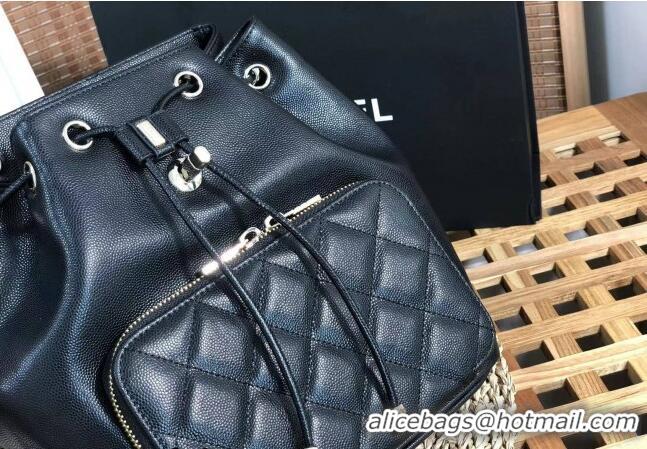 Promotional Chanel Grained Calfskin Backpack bag AS3531 Black 2024