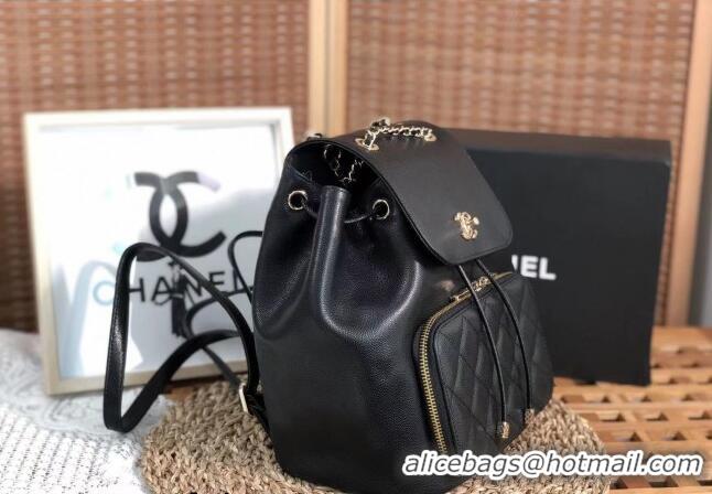 Promotional Chanel Grained Calfskin Backpack bag AS3531 Black 2024