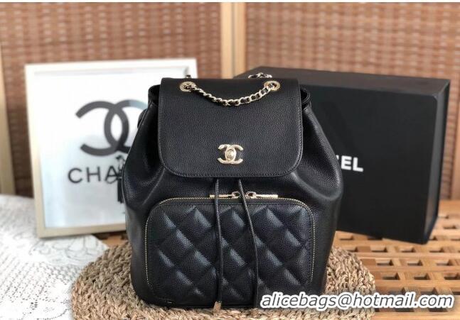 Promotional Chanel Grained Calfskin Backpack bag AS3531 Black 2024