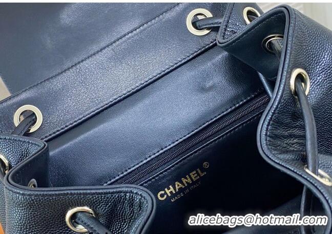 Unique Grade Chanel Grained Calfskin Backpack bag A08012 Black 2024