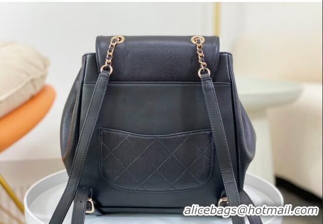 Unique Grade Chanel Grained Calfskin Backpack bag A08012 Black 2024