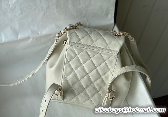 Traditional Specials Chanel Aged Calfskin Mini Duma Backpack bag AS2908 White 2024