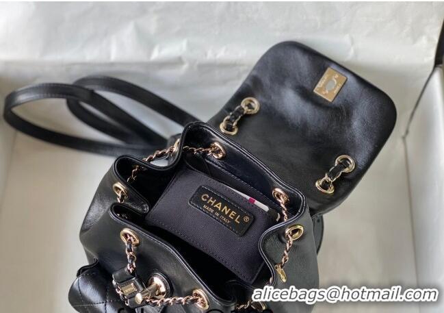 Well Crafted Chanel Aged Calfskin Mini Duma Backpack bag AS2908 Black 2024