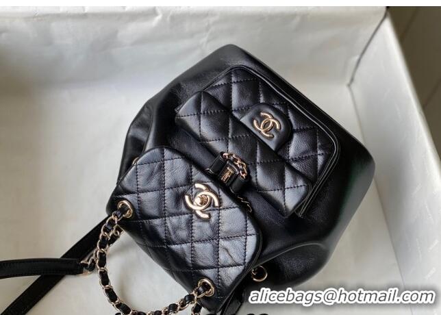 Well Crafted Chanel Aged Calfskin Mini Duma Backpack bag AS2908 Black 2024