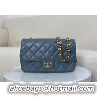 Good Product Chanel Shiny Lambskin Flap bag with Thick Chain AS6300 Grey 2024