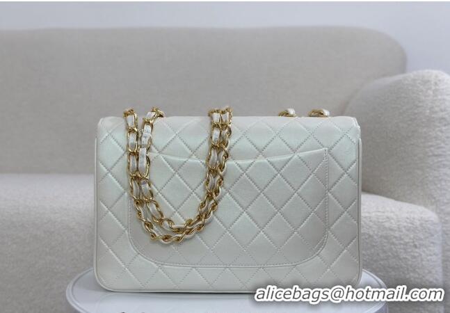 Trendy Design Chanel Vintage Grained Calfskin Flap bag A088 Pearly White 2024