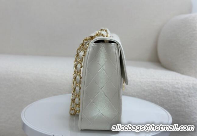 Trendy Design Chanel Vintage Grained Calfskin Flap bag A088 Pearly White 2024