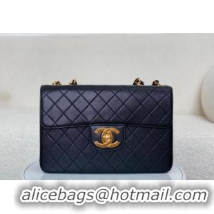 Most Popular Chanel Vintage Grained Calfskin Flap bag A088 Black 2024