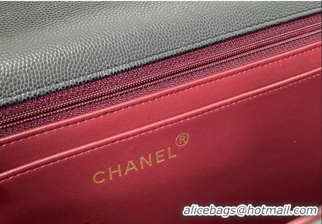 Most Popular Chanel Vintage Grained Calfskin Flap bag A088 Black 2024