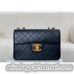 Luxury Cheap Chanel Vintage Lambskin Flap bag A088 Black 2024