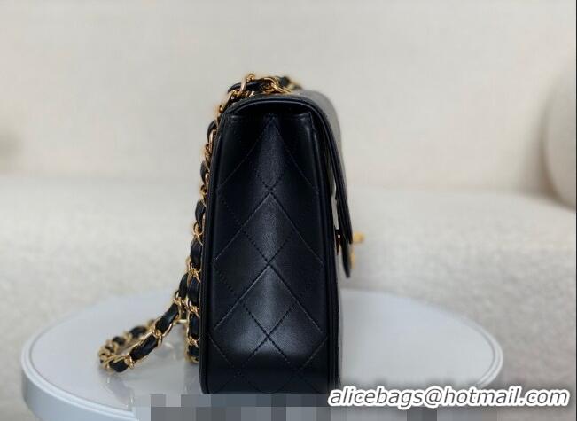 Luxury Cheap Chanel Vintage Lambskin Flap bag A088 Black 2024