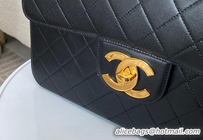 Luxury Cheap Chanel Vintage Lambskin Flap bag A088 Black 2024