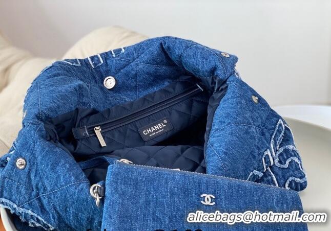 Well Crafted Chanel 22 Denim Shopping Bag AS3261 Blue 2024