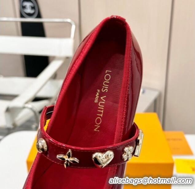 Perfect Louis Vuitton Romy Flat Ballerinas in Patent Leather Red 905076