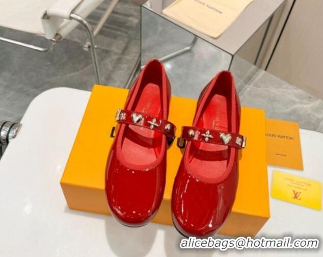 Perfect Louis Vuitton Romy Flat Ballerinas in Patent Leather Red 905076