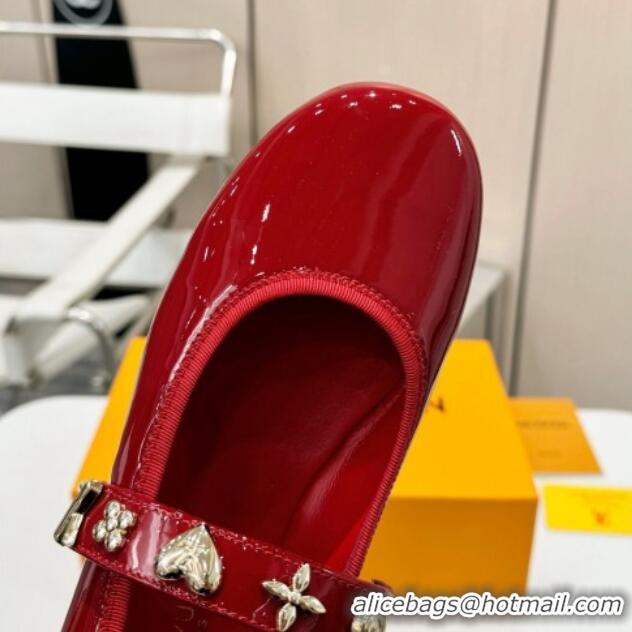 Perfect Louis Vuitton Romy Flat Ballerinas in Patent Leather Red 905076