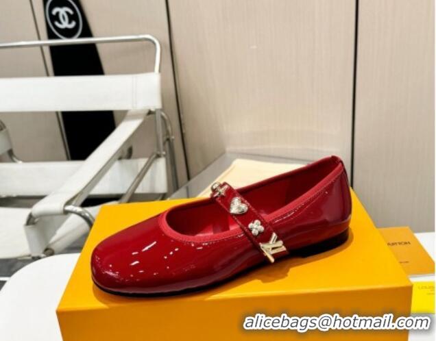 Perfect Louis Vuitton Romy Flat Ballerinas in Patent Leather Red 905076