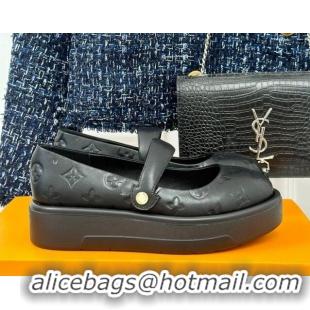 Best Product Louis Vuitton Platform Mary Janes Shoes 5cm in Monogram Leather Black 905078