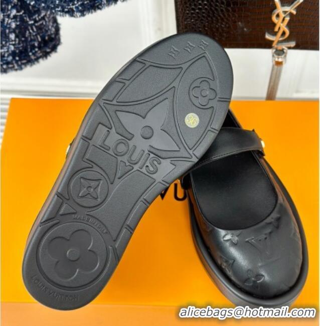 Best Product Louis Vuitton Platform Mary Janes Shoes 5cm in Monogram Leather Black 905078