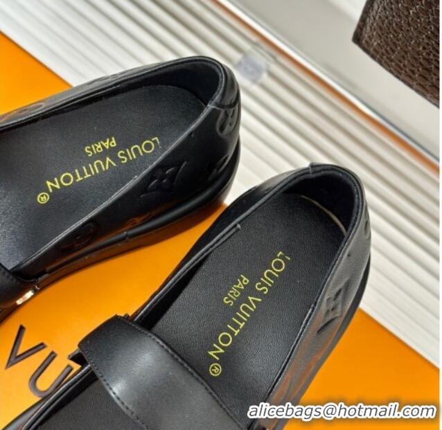 Best Product Louis Vuitton Platform Mary Janes Shoes 5cm in Monogram Leather Black 905078