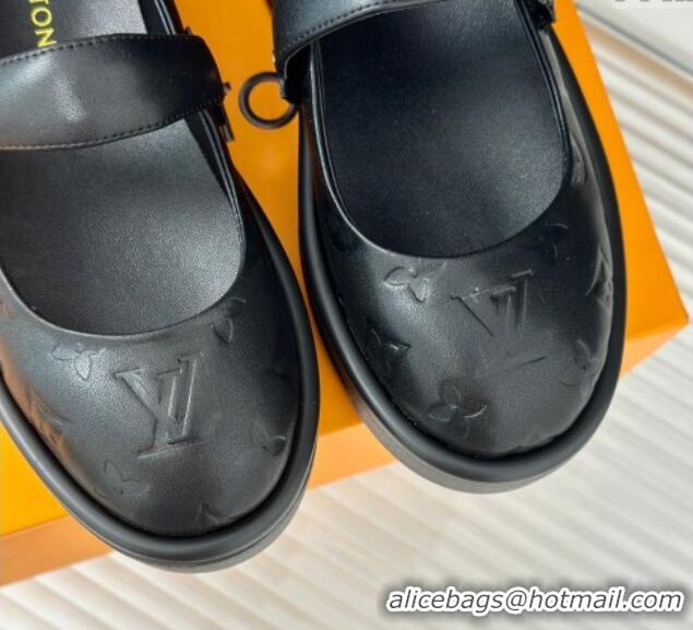 Best Product Louis Vuitton Platform Mary Janes Shoes 5cm in Monogram Leather Black 905078