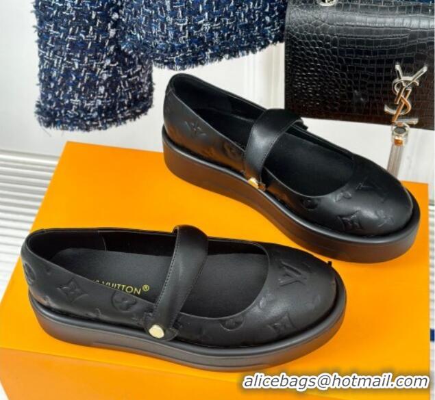 Best Product Louis Vuitton Platform Mary Janes Shoes 5cm in Monogram Leather Black 905078