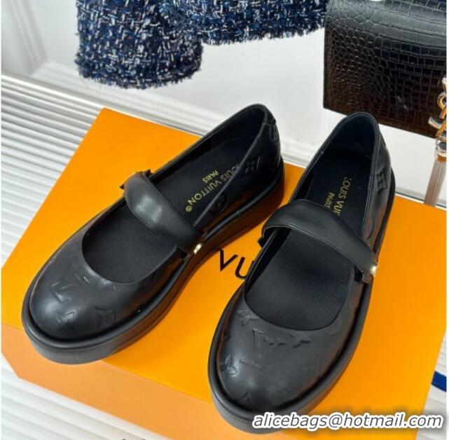 Best Product Louis Vuitton Platform Mary Janes Shoes 5cm in Monogram Leather Black 905078