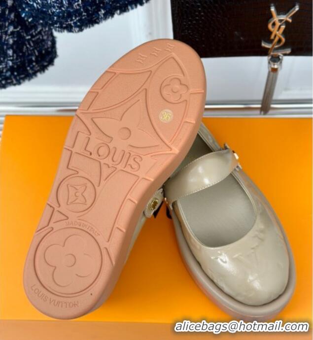 Pretty Style Louis Vuitton Platform Mary Janes Shoes 5cm in Monogram Leather Grey 905079