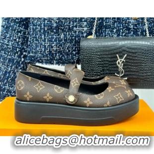 Purchase Louis Vuitton Platform Mary Janes Shoes 5cm in Monogram Canvas Brown 905080