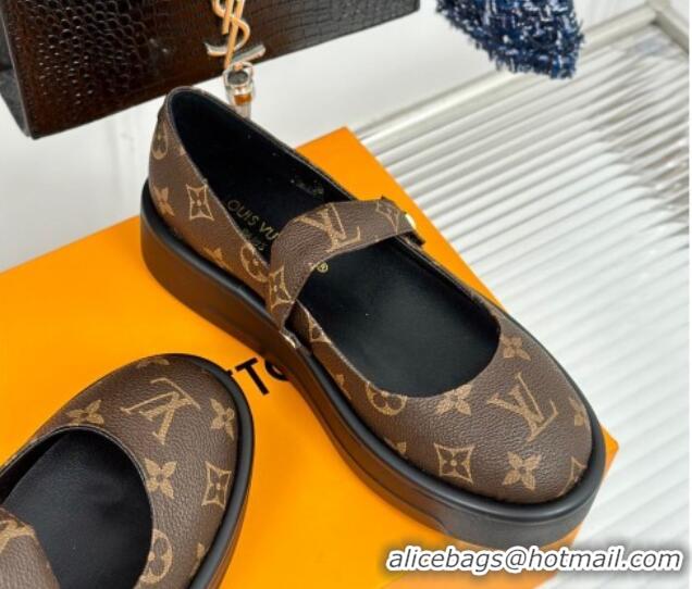 Purchase Louis Vuitton Platform Mary Janes Shoes 5cm in Monogram Canvas Brown 905080