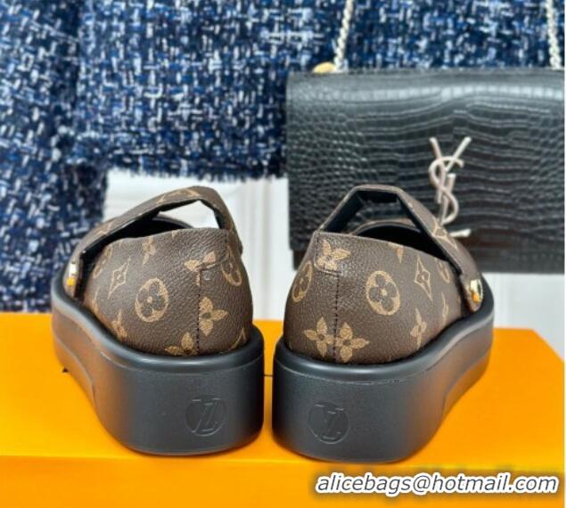 Purchase Louis Vuitton Platform Mary Janes Shoes 5cm in Monogram Canvas Brown 905080