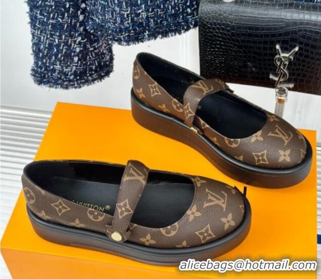 Purchase Louis Vuitton Platform Mary Janes Shoes 5cm in Monogram Canvas Brown 905080