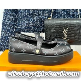 Good Quality Louis Vuitton Platform Mary Janes Shoes 5cm in Monogram Canvas Black 905081