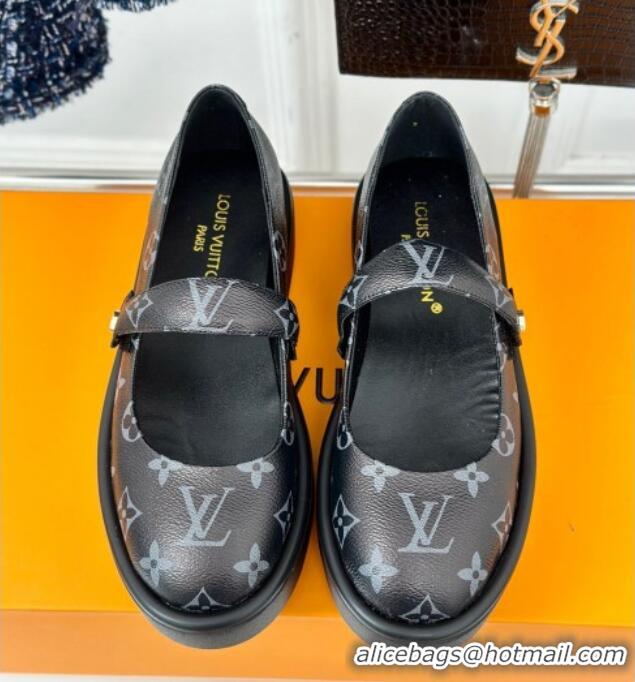 Good Quality Louis Vuitton Platform Mary Janes Shoes 5cm in Monogram Canvas Black 905081