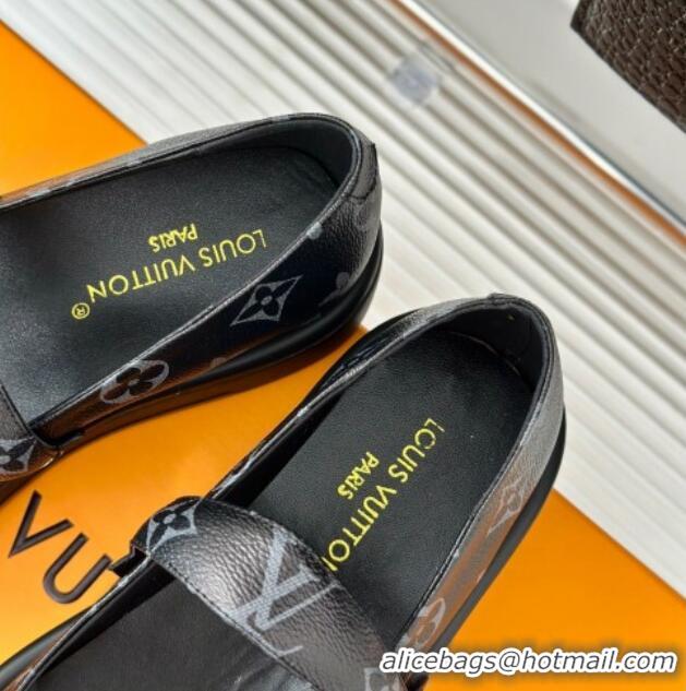 Good Quality Louis Vuitton Platform Mary Janes Shoes 5cm in Monogram Canvas Black 905081