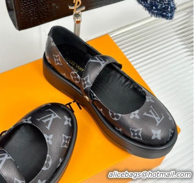 Good Quality Louis Vuitton Platform Mary Janes Shoes 5cm in Monogram Canvas Black 905081