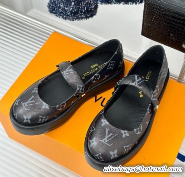 Good Quality Louis Vuitton Platform Mary Janes Shoes 5cm in Monogram Canvas Black 905081