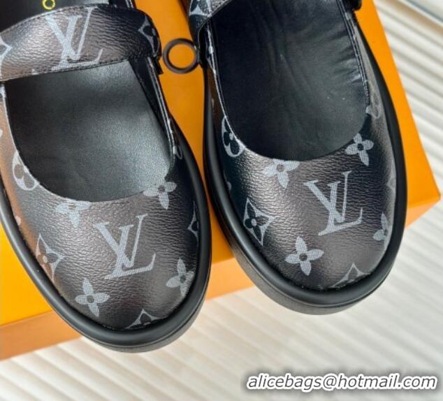 Good Quality Louis Vuitton Platform Mary Janes Shoes 5cm in Monogram Canvas Black 905081