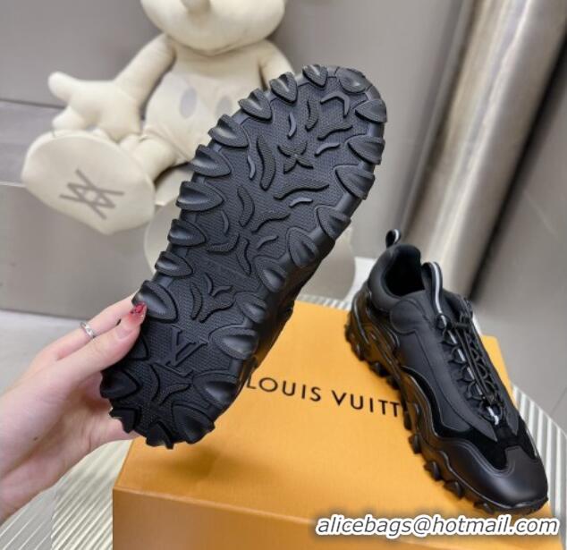 Classic Hot Louis Vuitton LV Rush Sneakers in Mix of Materials Black 905084