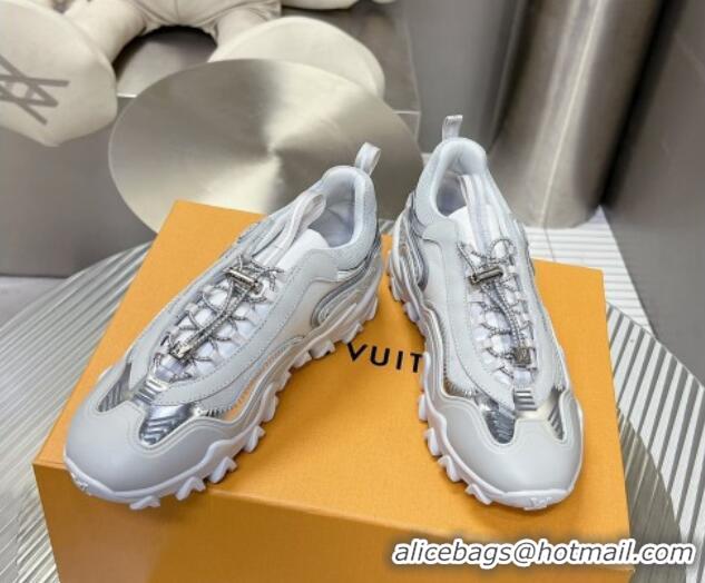 Good Looking Louis Vuitton LV Rush Sneakers in Nylon Mesh Light Grey/Silver 905086